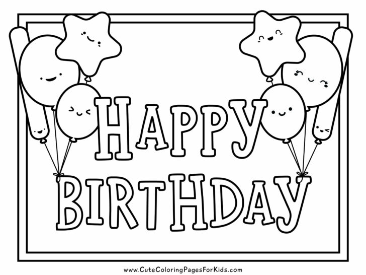 Free Printable Birthday Coloring Pages - Cute Coloring Pages For Kids