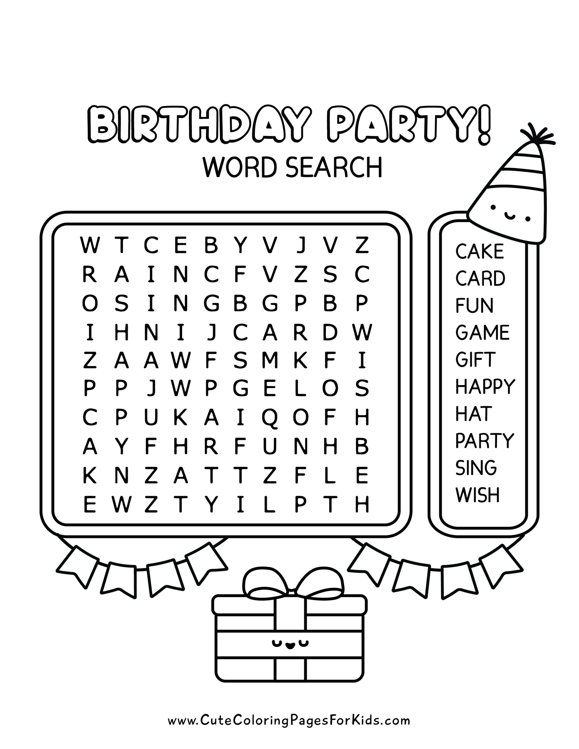 Cake Word Search Puzzle Worksheet Activity, Morning Work, Brain Games