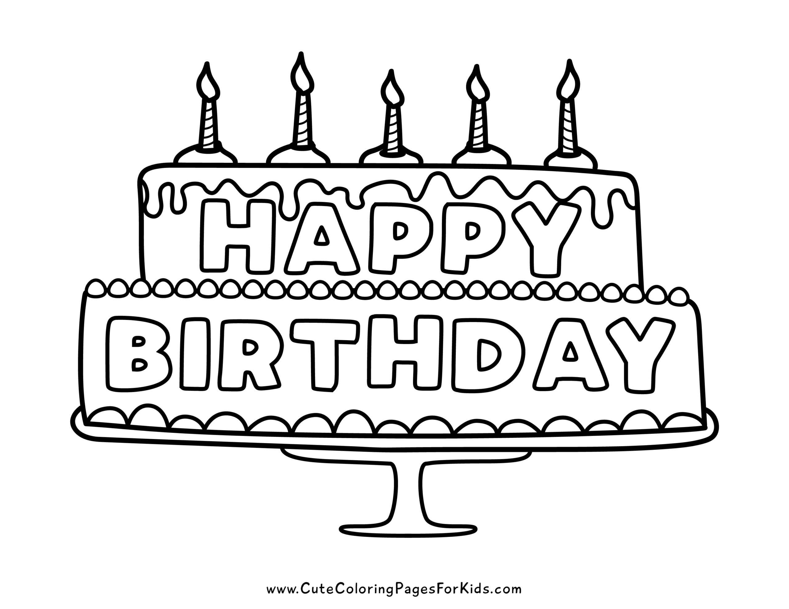 Free Printable Birthday Coloring Pages - Cute Coloring Pages For Kids