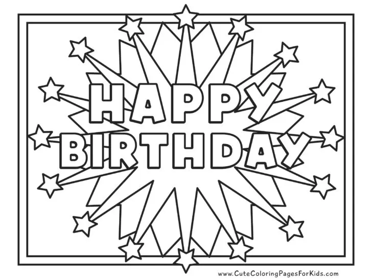 Free Printable Birthday Coloring Pages Cute Coloring Pages For Kids