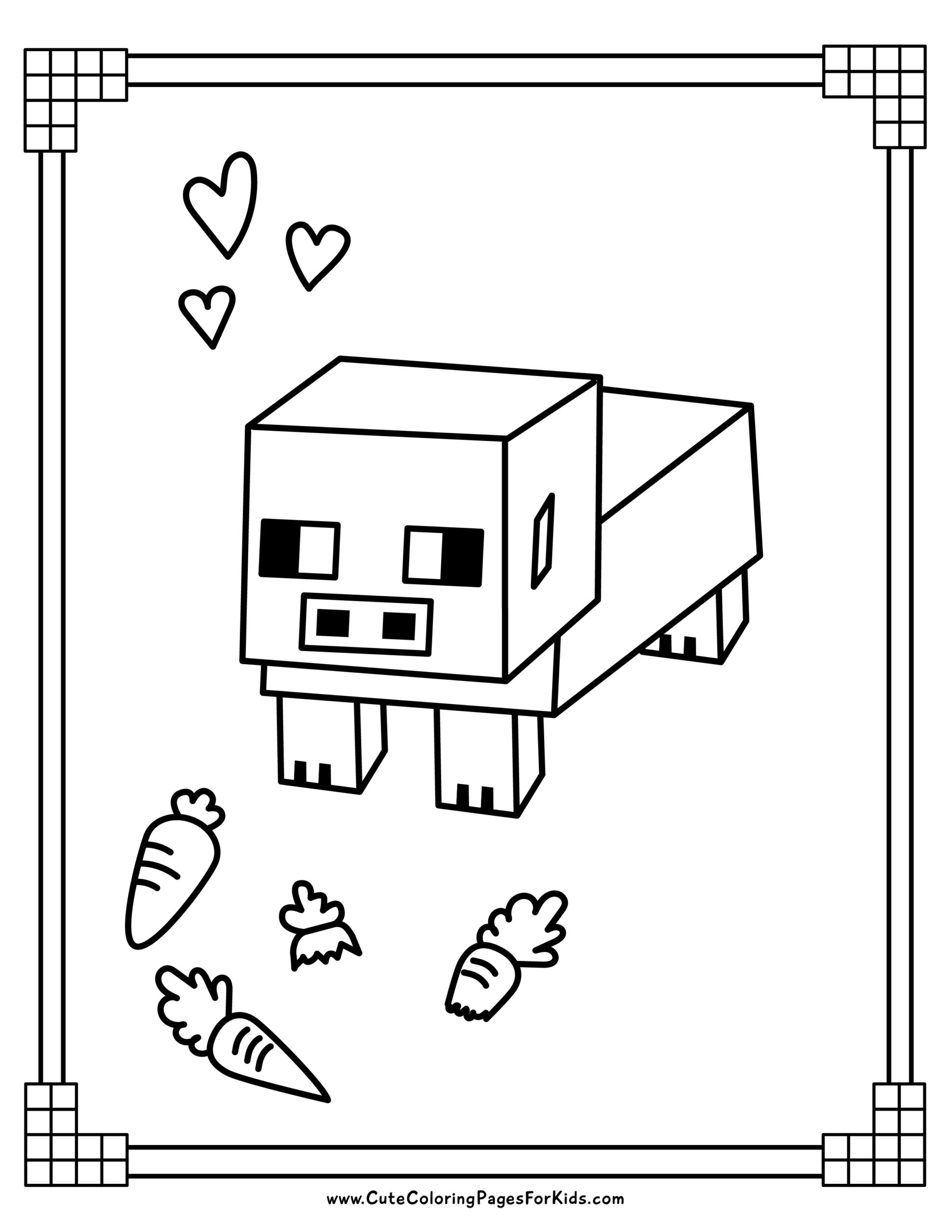 Cute Minecraft Coloring Pages