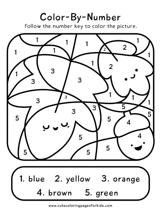 Fall Color-By-Number Printables for Kids - Cute Coloring Pages For Kids