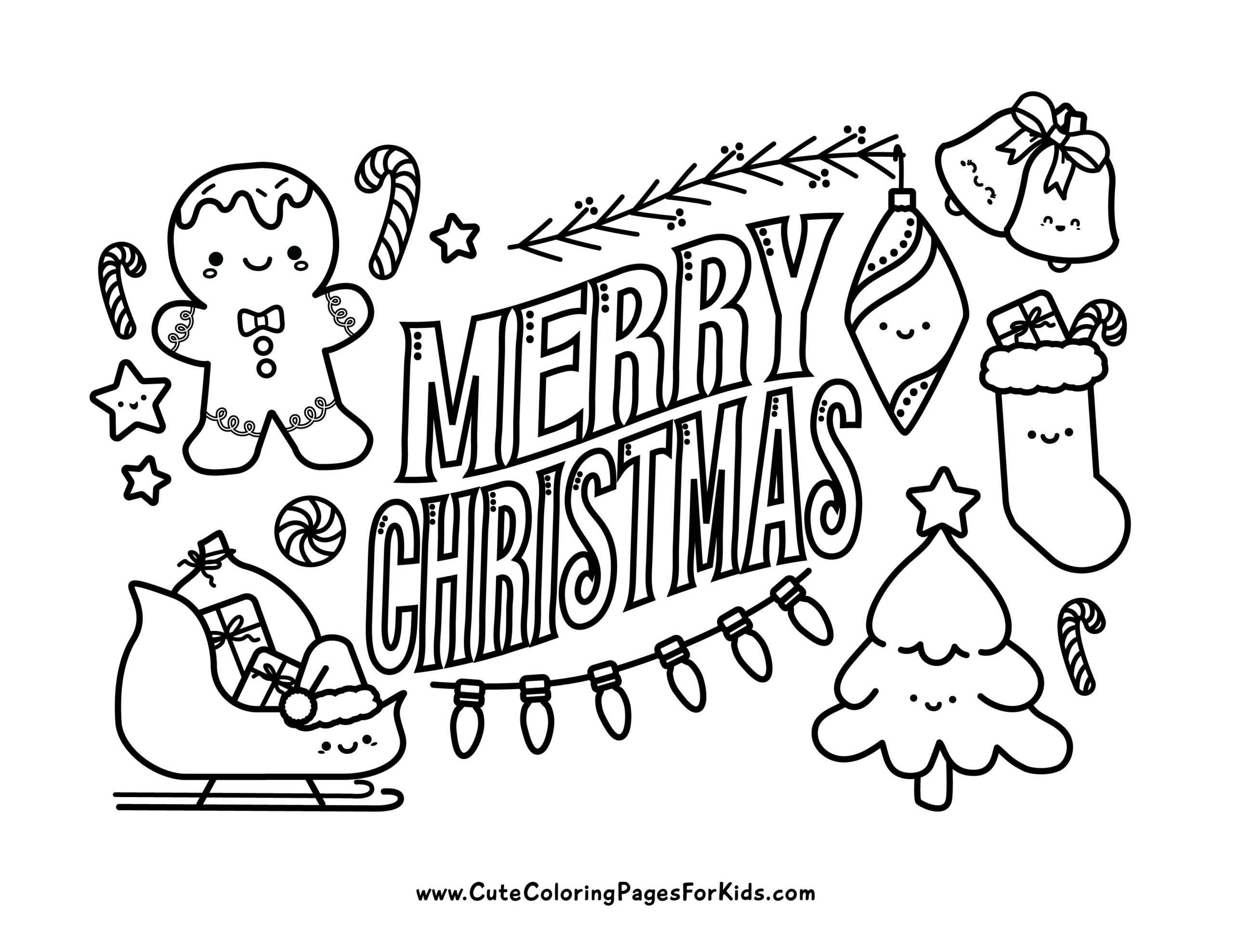 Christmas Coloring Pages 10 Cute Free Printable Downloads Cute Coloring Pages For Kids