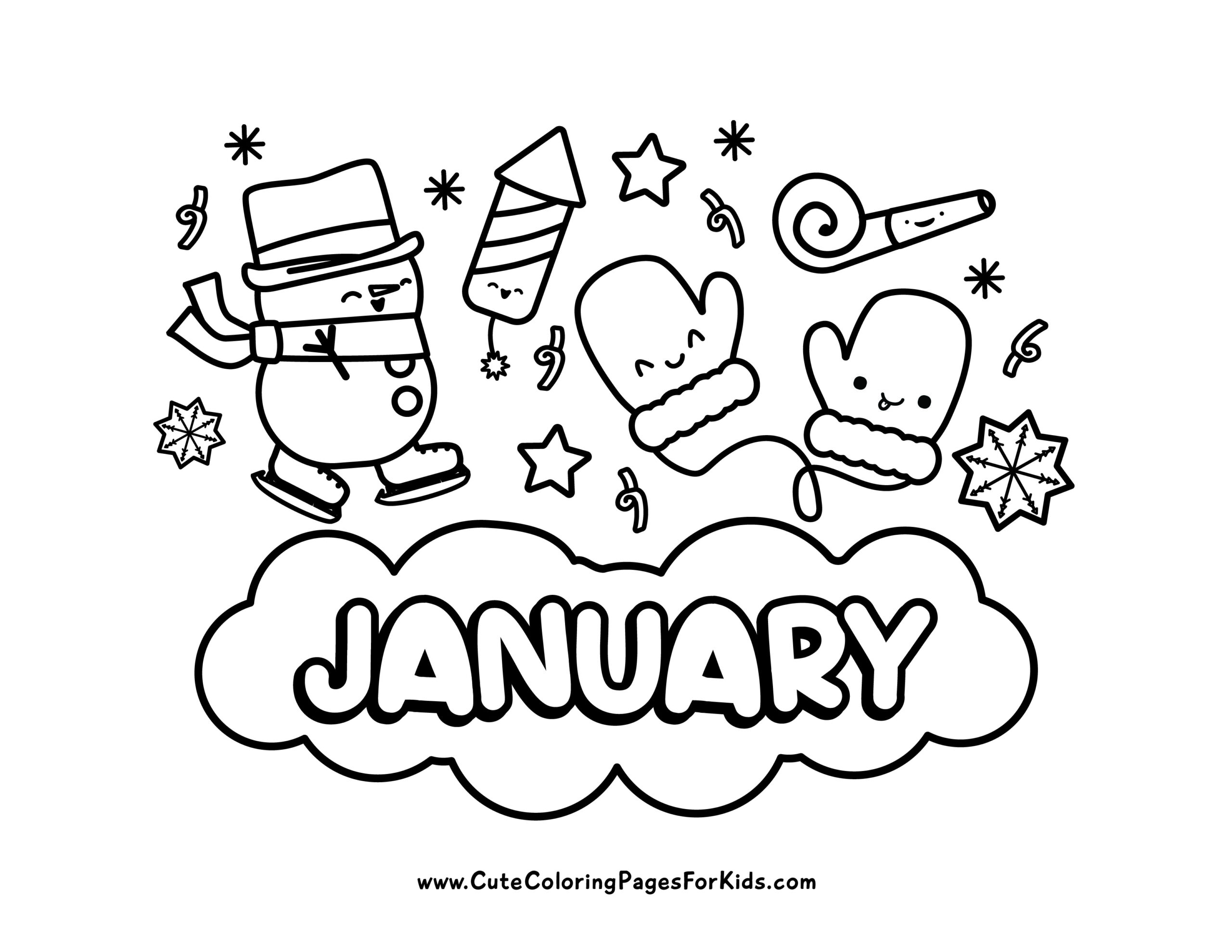 January Coloring Pages - Cute Coloring Pages For Kids