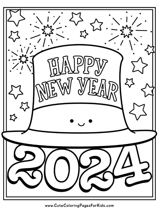 Free New Years Coloring Pages 2022 to Print & Color | Kids Activities Blog