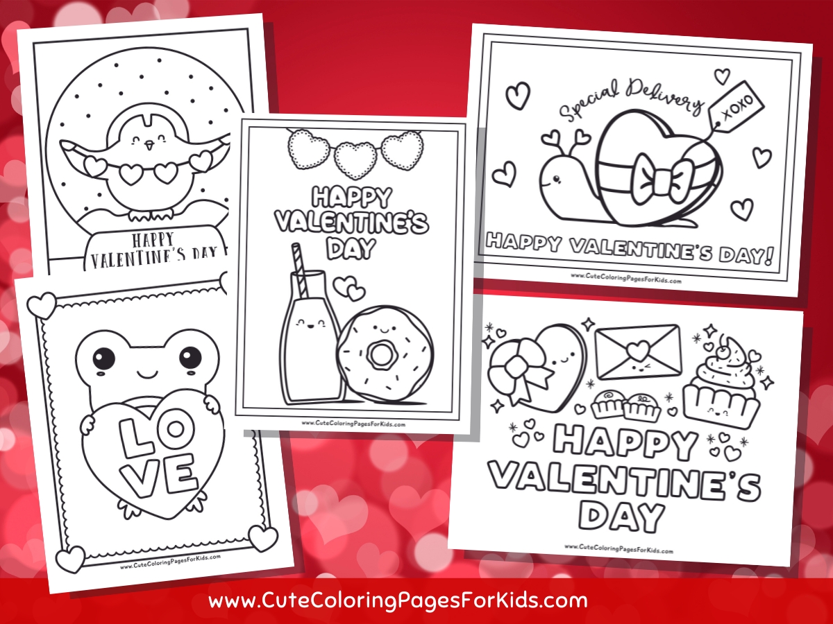 Valentine's Day Coloring Pages: 5 Free Printable PDFs - Cute Coloring ...