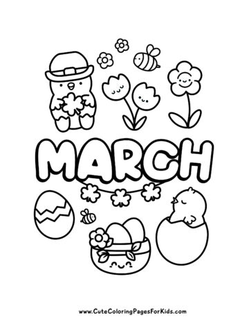 March Coloring Pages - Cute Coloring Pages For Kids