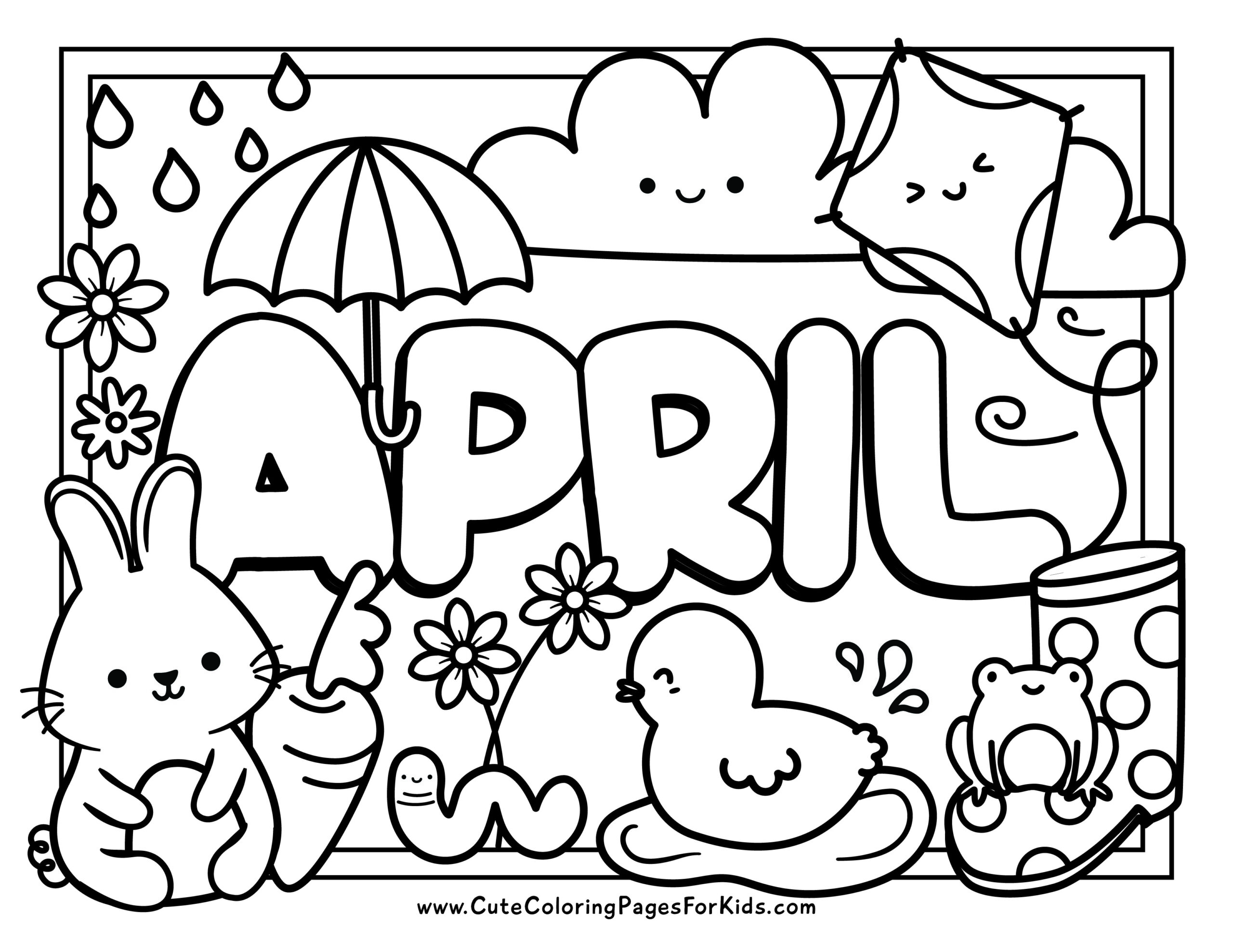 April Coloring Pages - Cute Coloring Pages For Kids