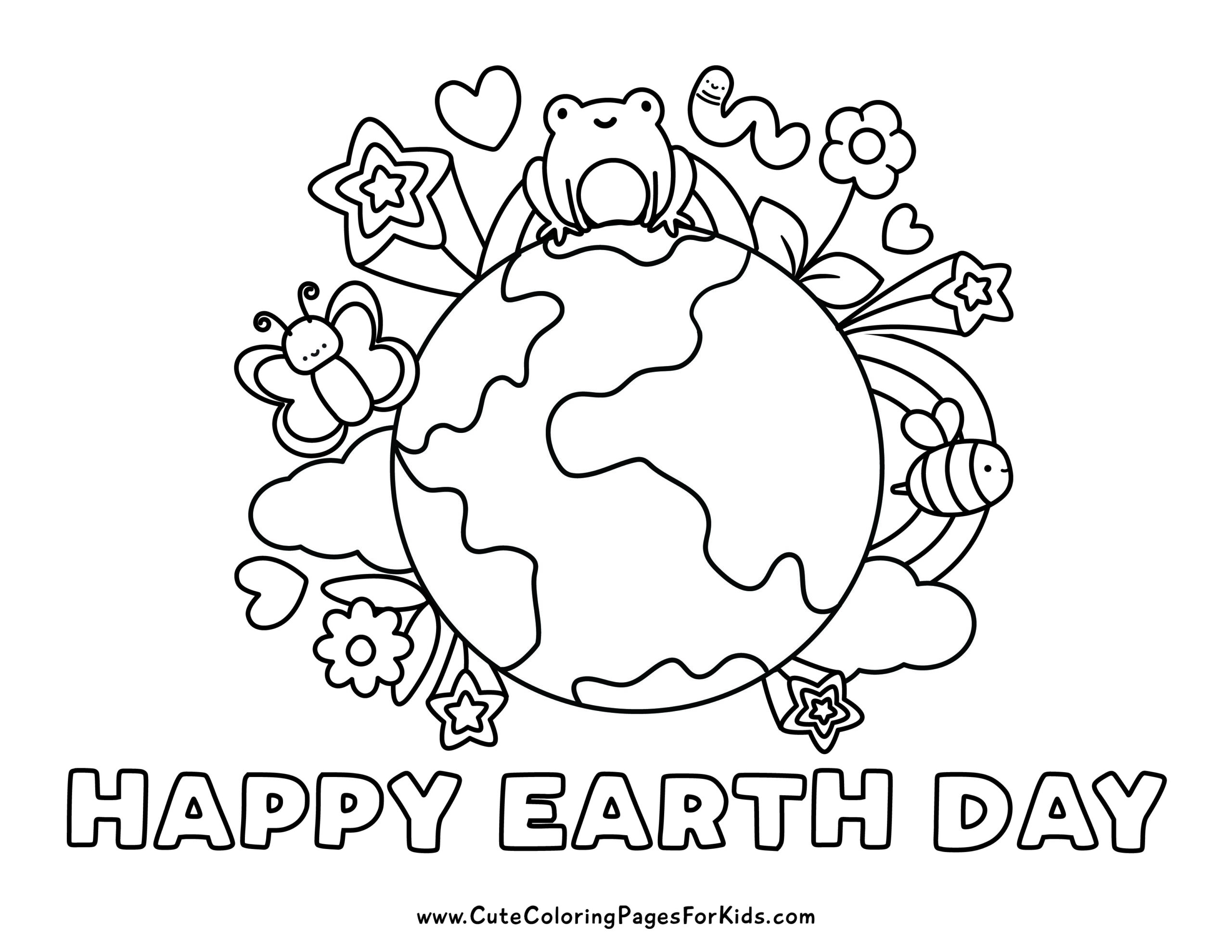 Earth Day Coloring Pages (Free Printable PDFs) - Cute Coloring Pages ...