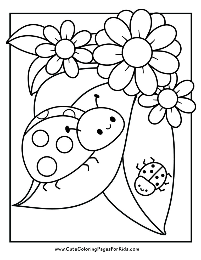 coloring sheet of two cute butterflies on leaves with flowers