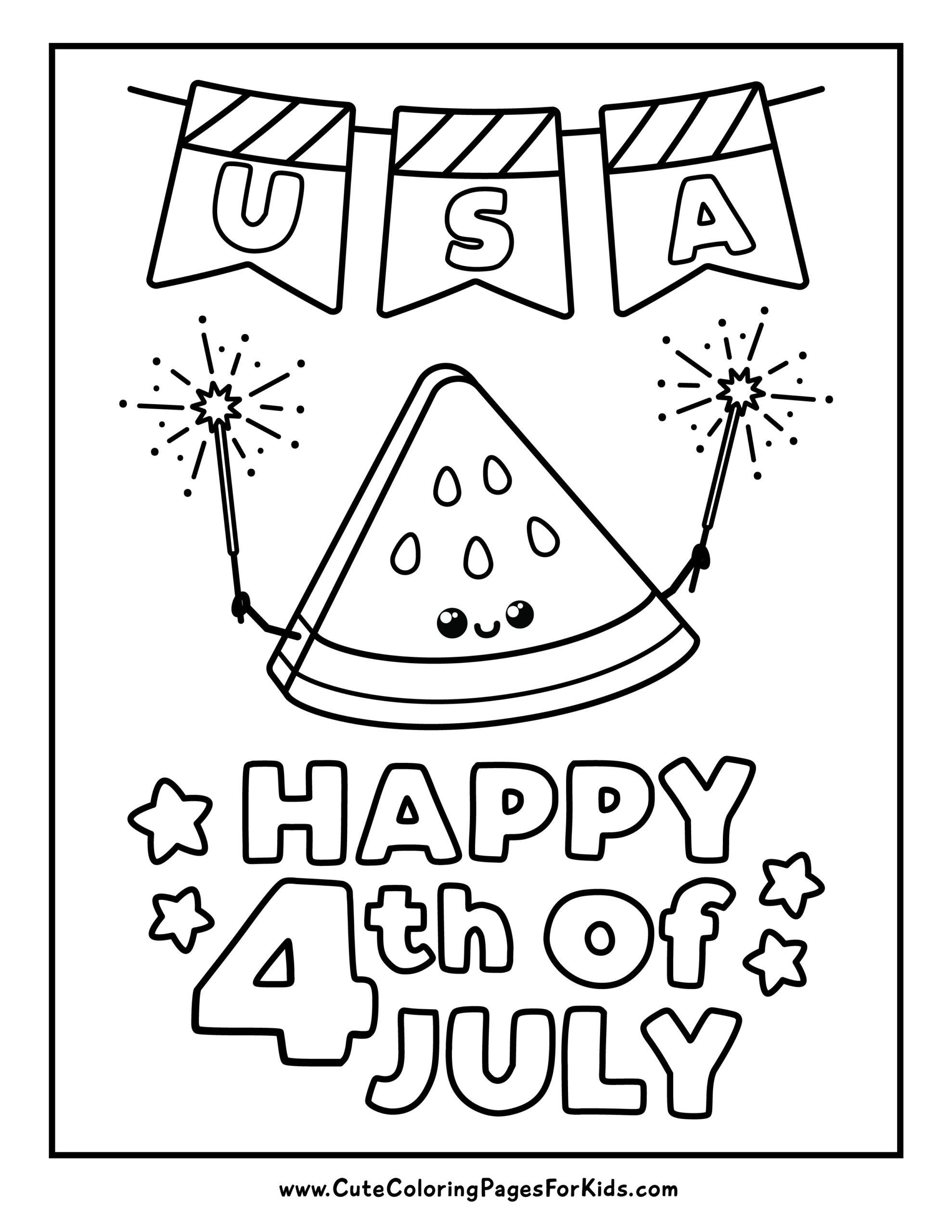 4th of July Coloring Pages: 8 Adorable Free Printable PDFs - Cute ...