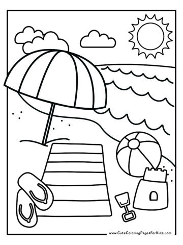 9 Beach Coloring Pages (Free Printable PDFs) - Cute Coloring Pages For Kids