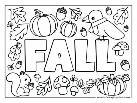 16 Fall Coloring Pages (Free Printable PDF Downloads) - Cute Coloring ...