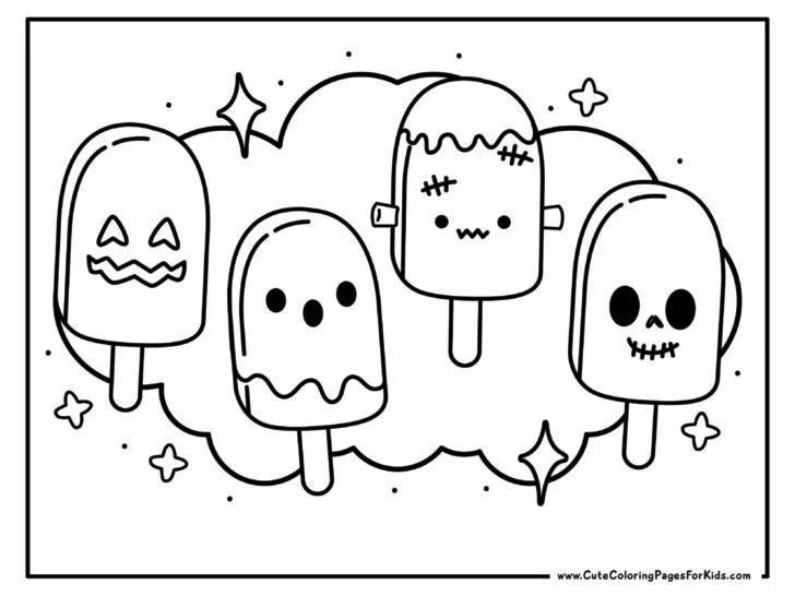 Halloween Candy and Treats Coloring Pages Free Printable Cute Coloring Pages For Kids