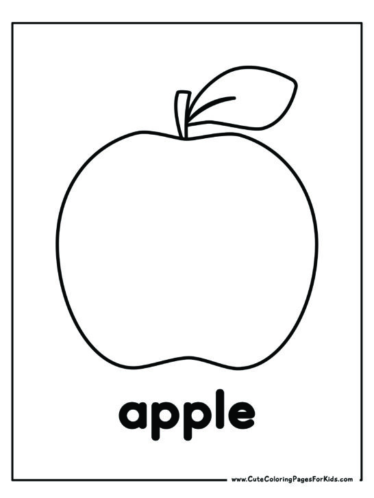 simple apple outline with the word apple beneath it