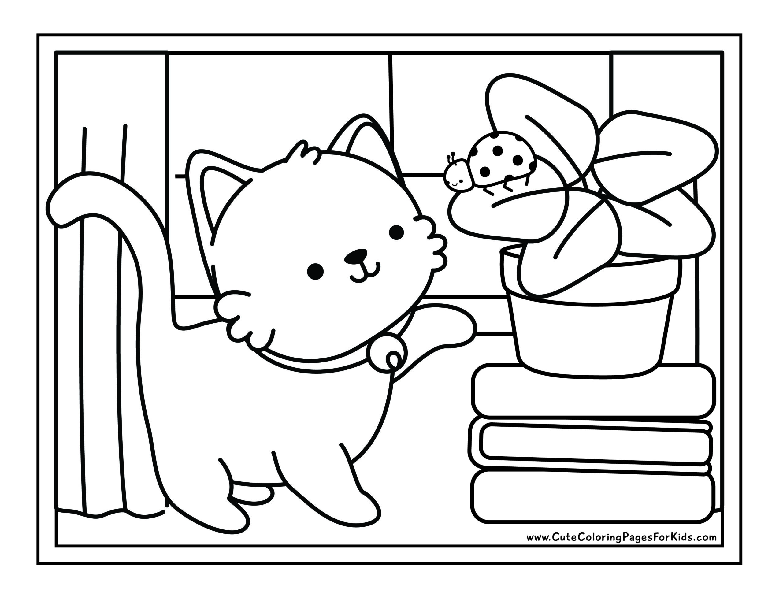 Kitty Cat Coloring Pages: 10 Free Printable PDFs - Cute Coloring Pages ...