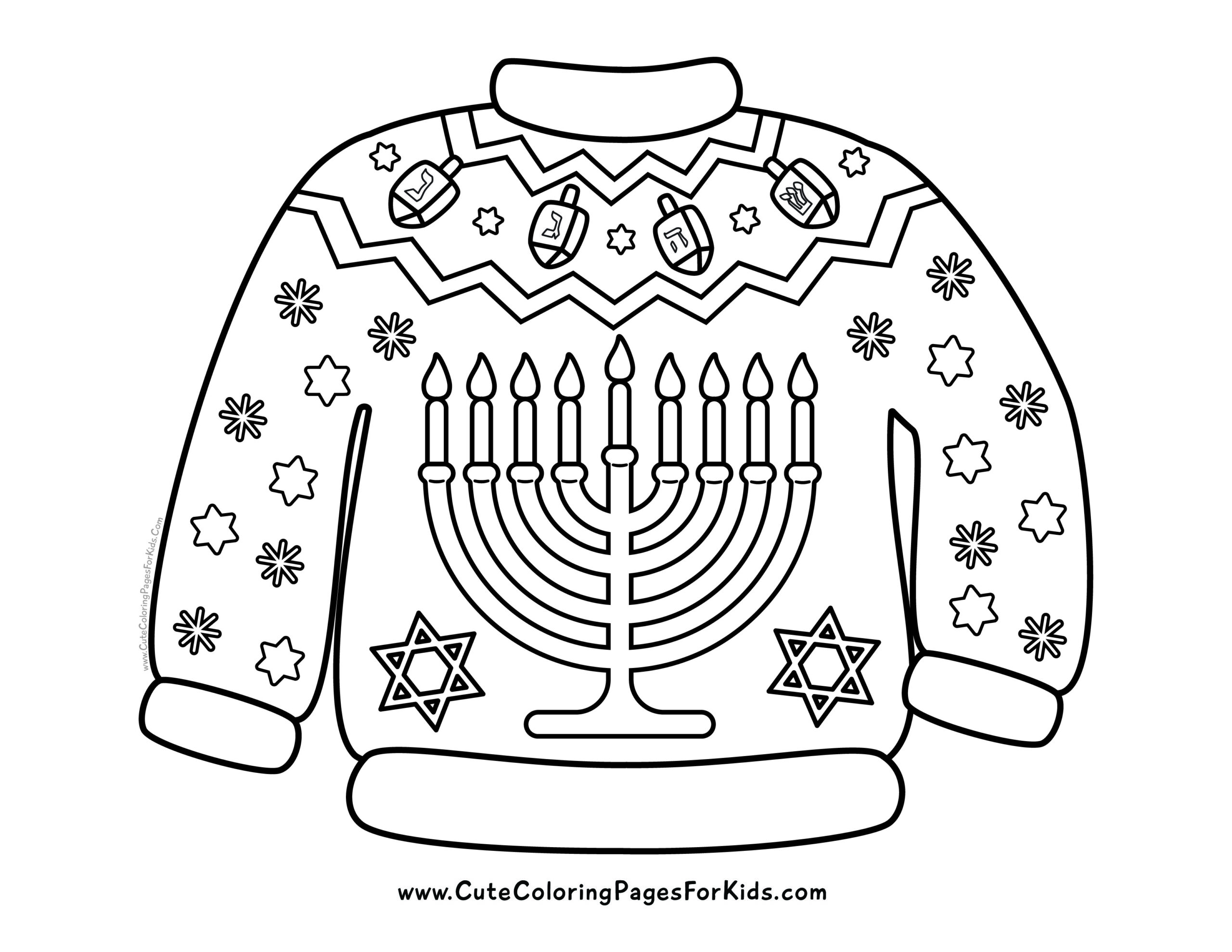 Hanukkah Coloring Pages (Free Printable PDFs) - Cute Coloring Pages For ...