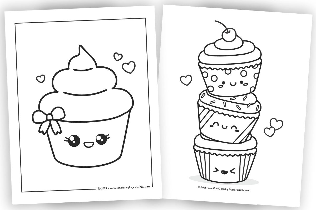 cupcake coloring pages with cute and easy cupcakes to color