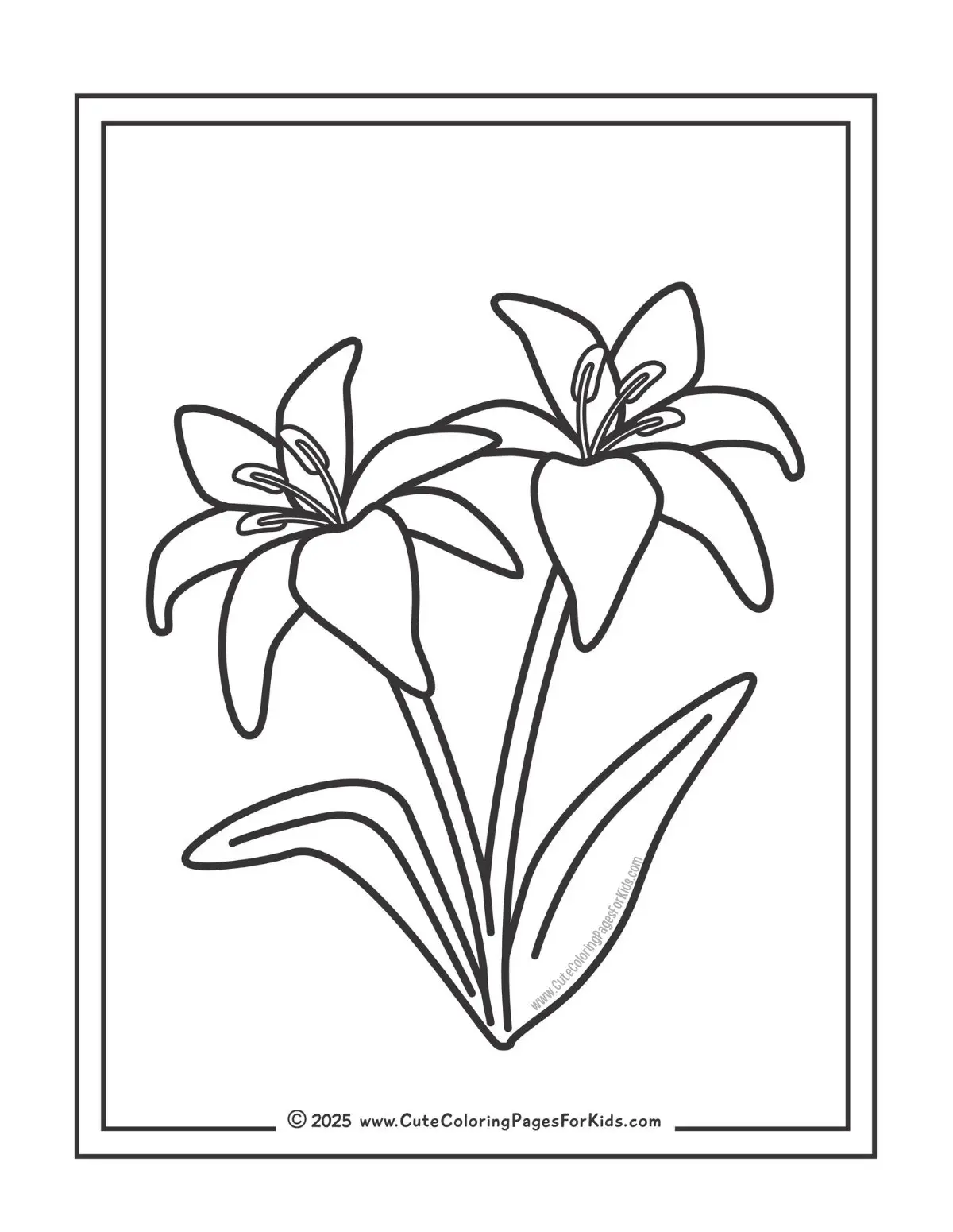 lilies coloring page