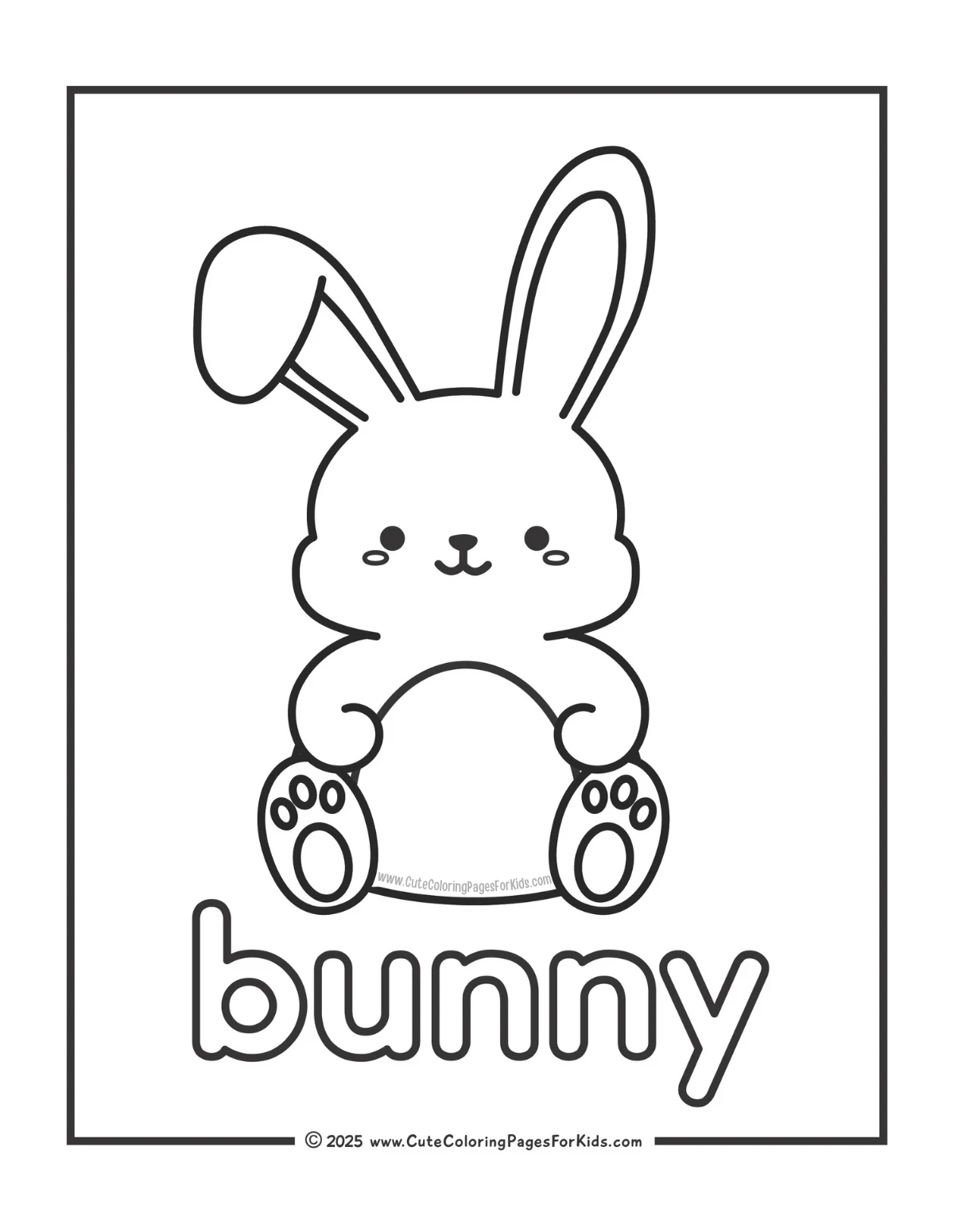 bunny coloring page with the word bunny on it