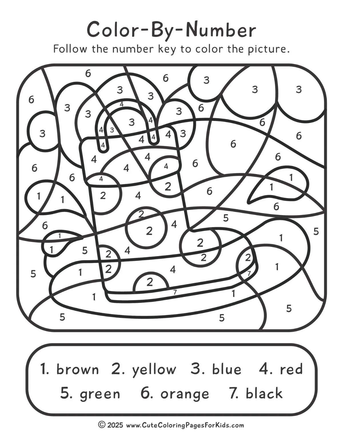 color by number printable with a boot stomping in a muddy puddle