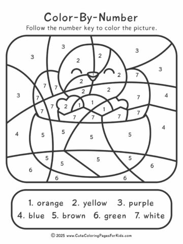 chick in a nest color by number sheet