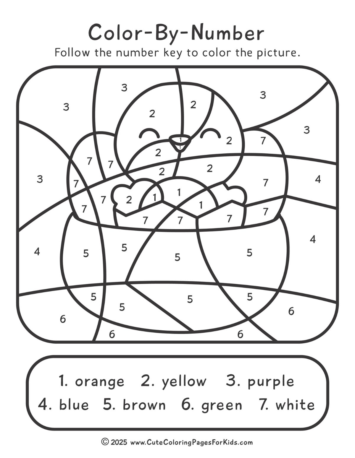 chick in a nest color by number sheet