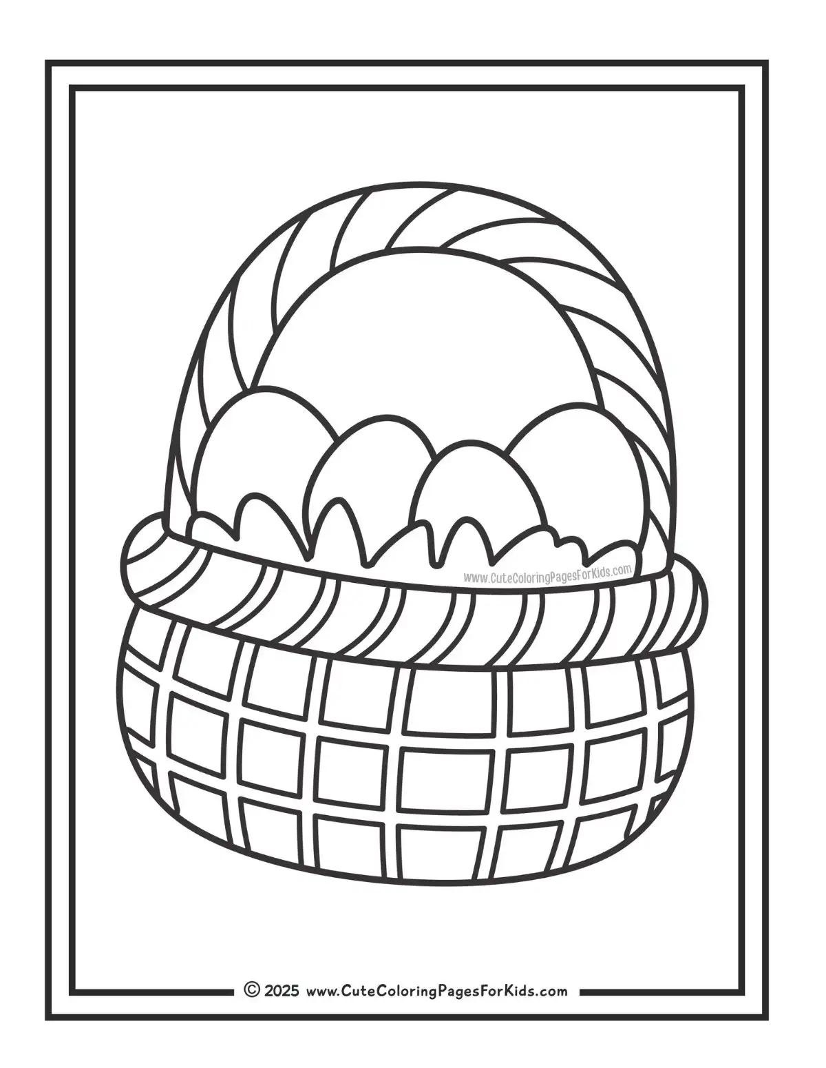 simple Easter basket coloring page