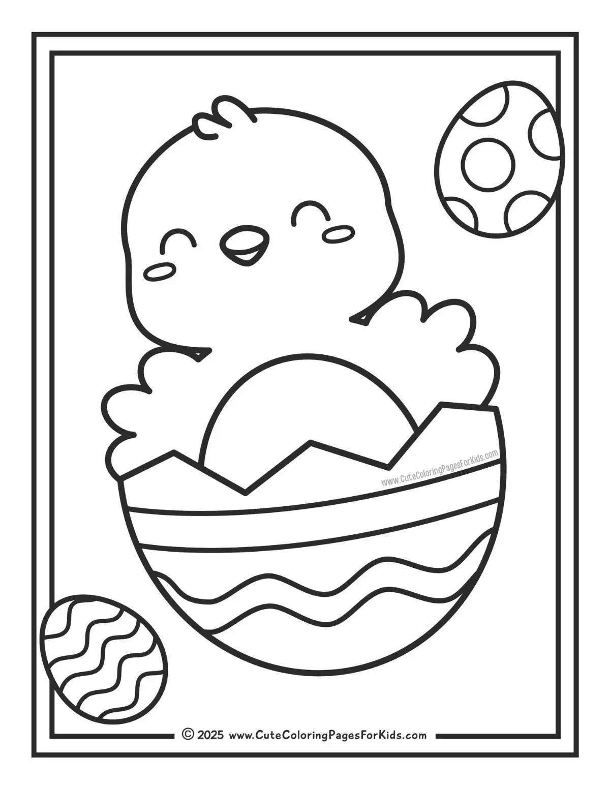 cute easter chick coloring page