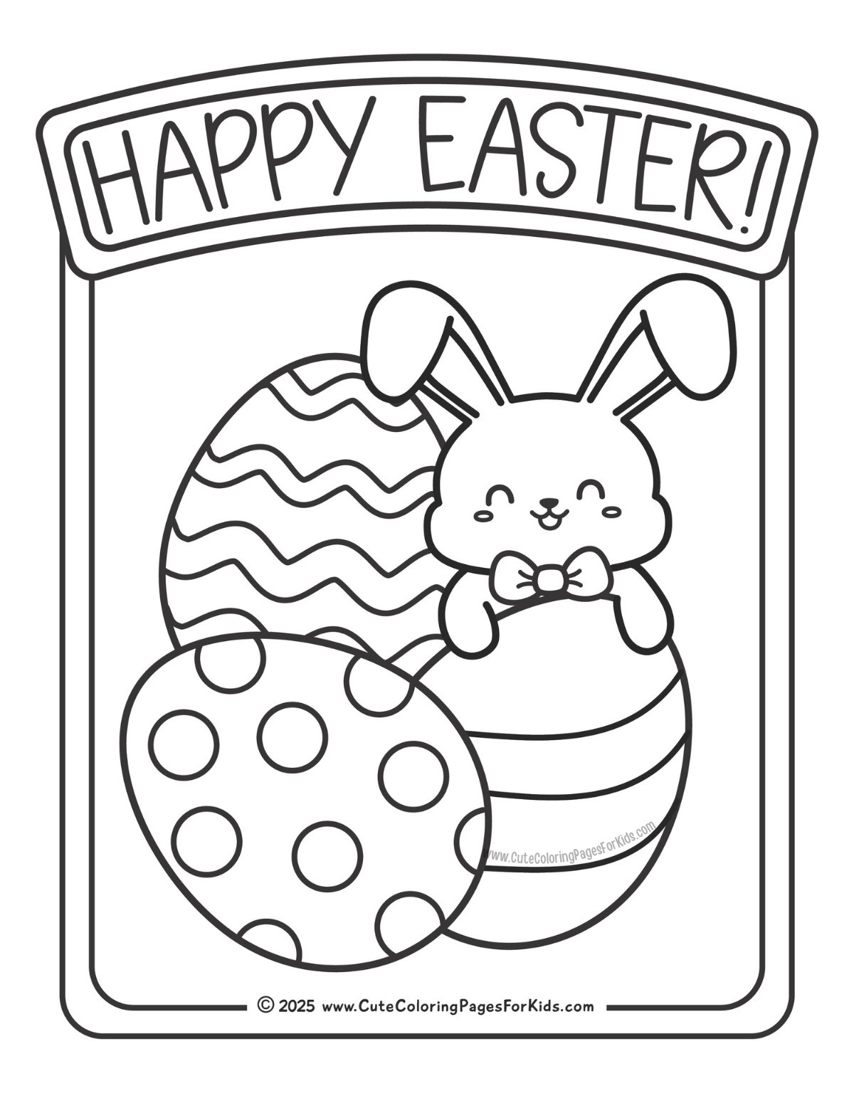 Easter Bunny and eggs coloring page